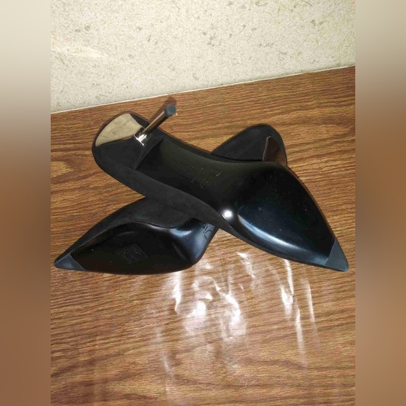 Christian Dior black suede pointy  shoes with silver tone heels. New, size 38.5 - Picture 6 of 8